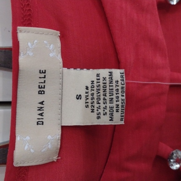 Diana Belle Rhinestone red top Small - Picture 4 of 5